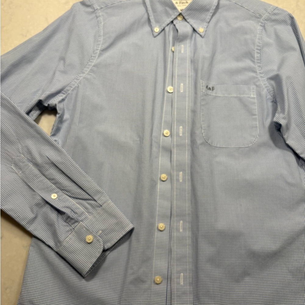Abercrombie & Fitch Light Blue Gingham Shirt